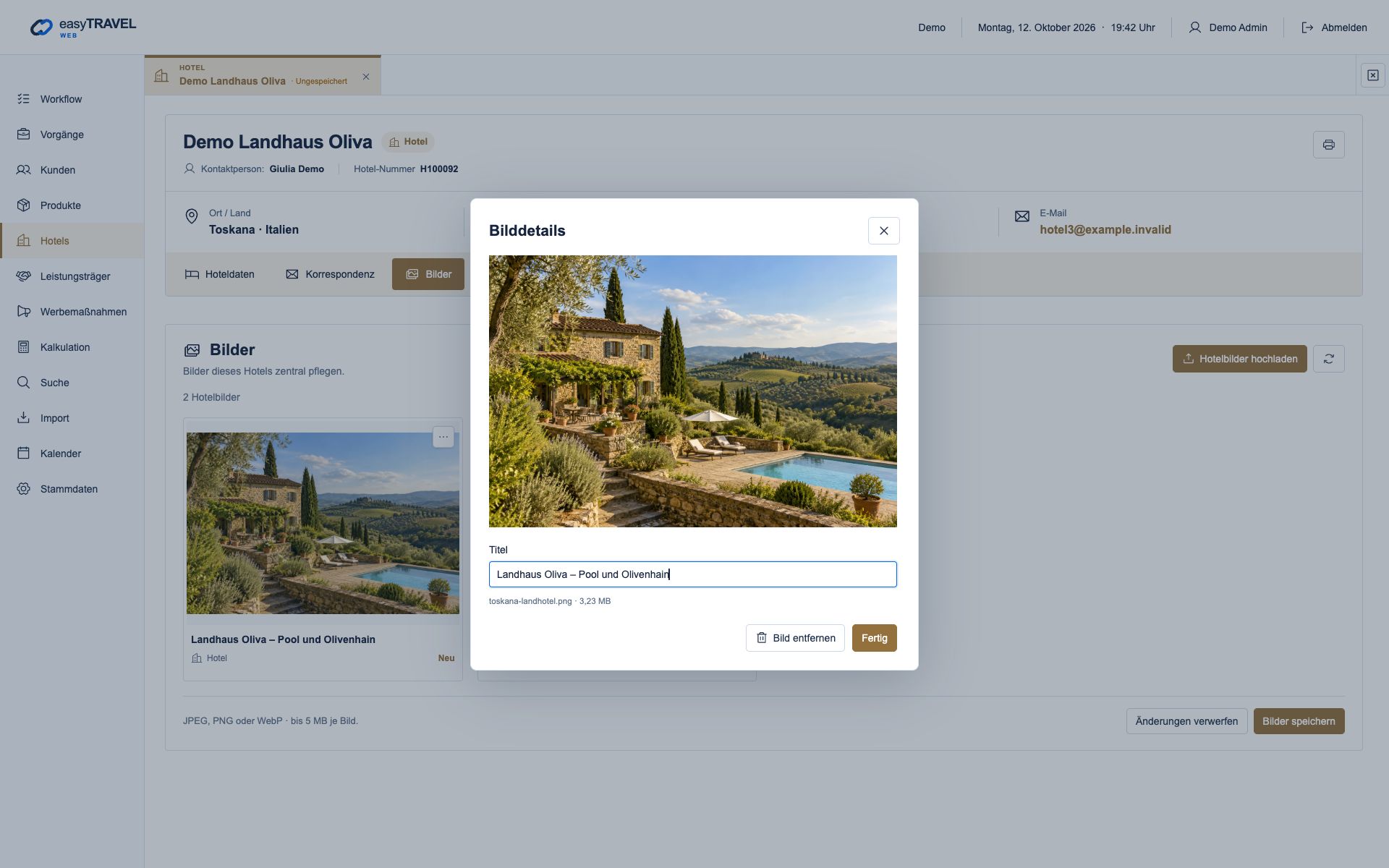 easyTRAVEL Web: Schritt 3 – Einen verständlichen Titel vergeben