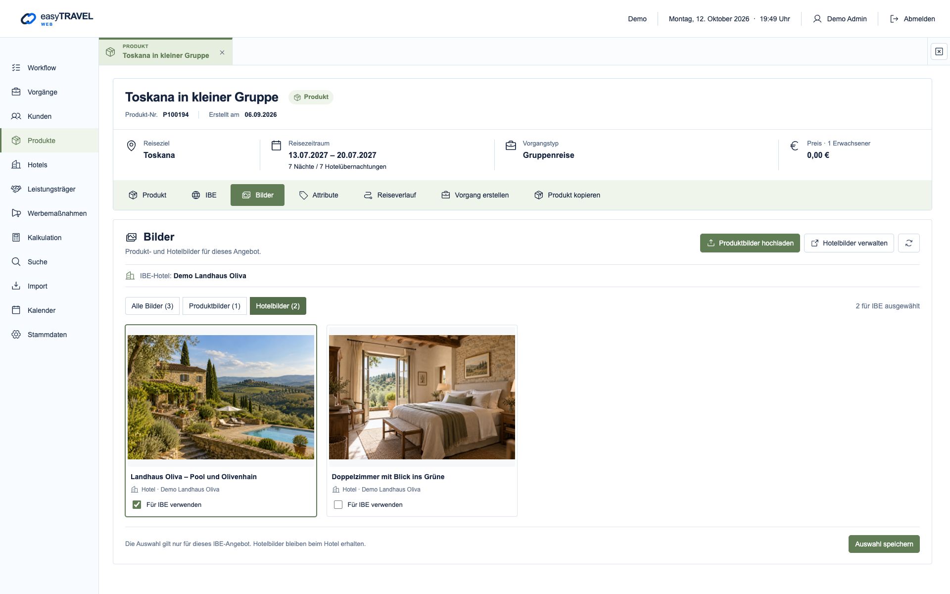 easyTRAVEL Web: Schritt 4 – Bilder nach Herkunft filtern